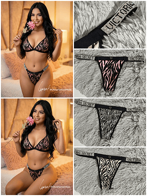 CONJUNTO TOP + PANTY VS PRINT SALVAJE🔥💋