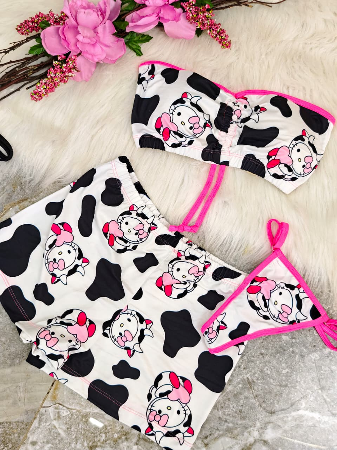 PIJAMA TRÍO STRAPLESS VAQUITA SEXY😍 2