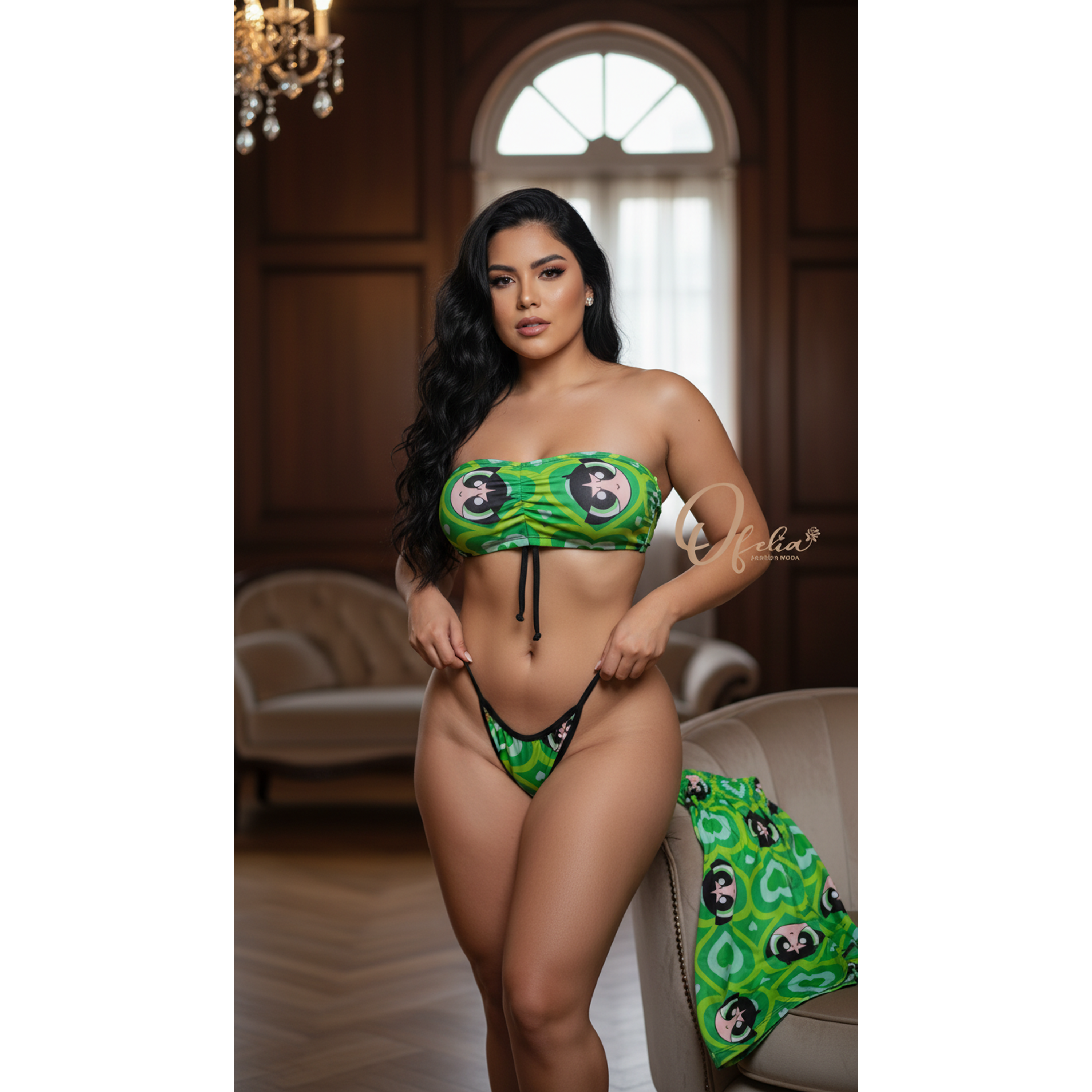 PIJAMA TRÍO STRAPLESS BELLOTA💚 4