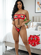 PIJAMA TRÍO STRAPLESS BOMBOM❣️ - Miniatura 4