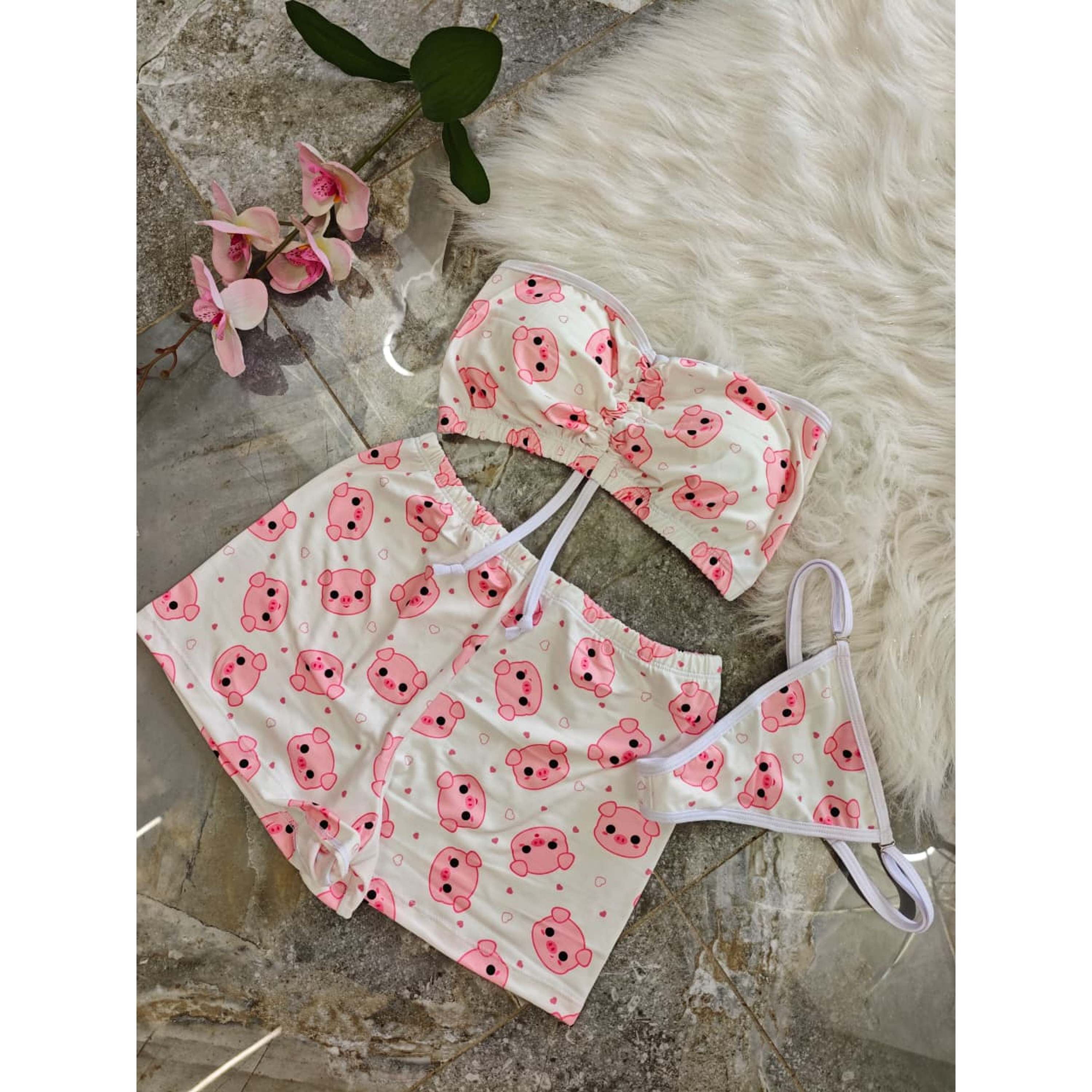 🌸 PIJAMA STRAPLESS SWEET DREAMS PIG 🌸 2