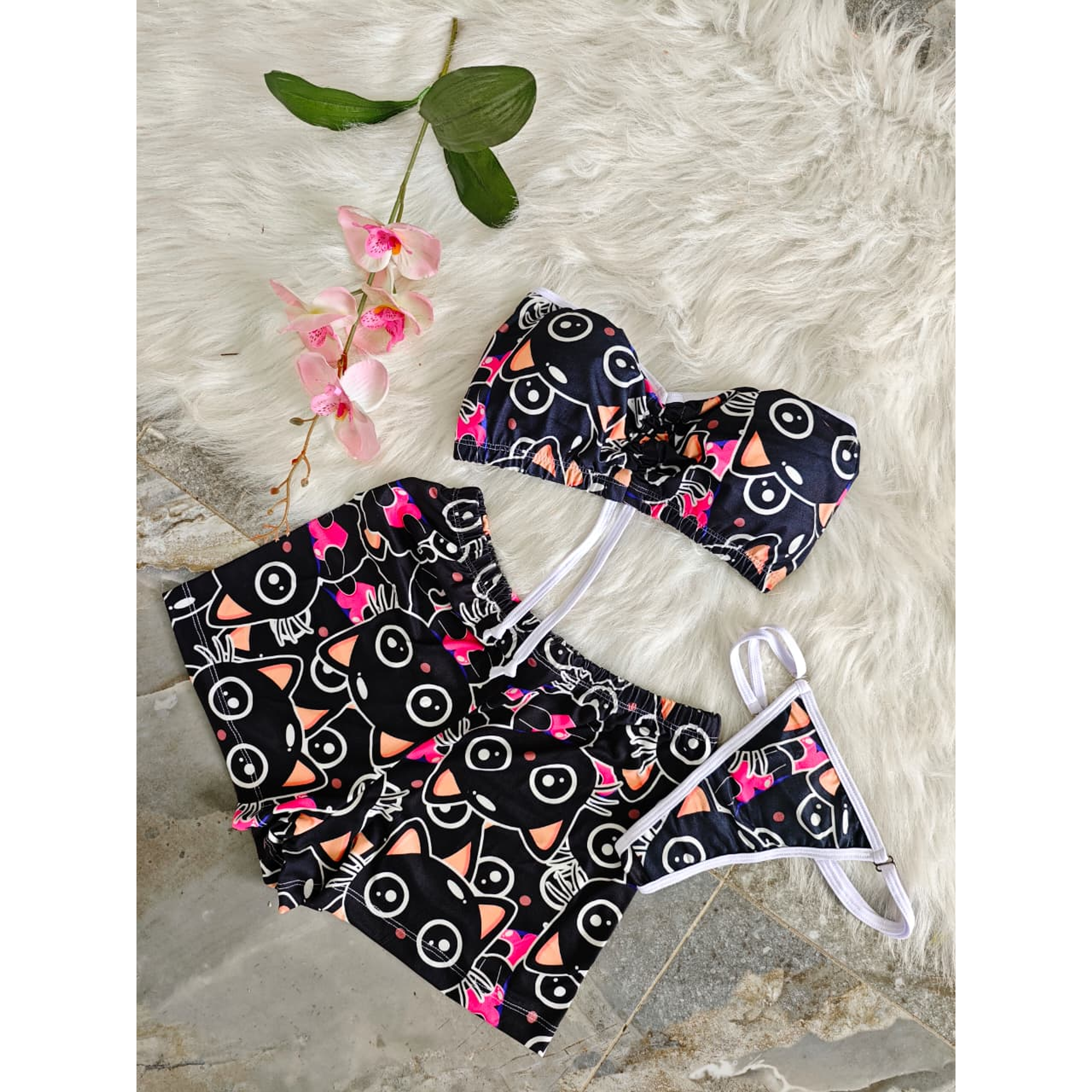 🐱✨ PIJAMA GATICO 3 PIEZAS – TIERNA Y COQUETA ✨🐱 2