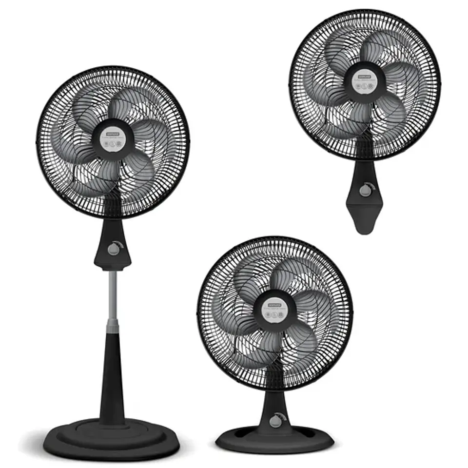 Ventilador Samurai Turbo Silence Maxx 3 en 1, 3 Velocidades, Negro 1