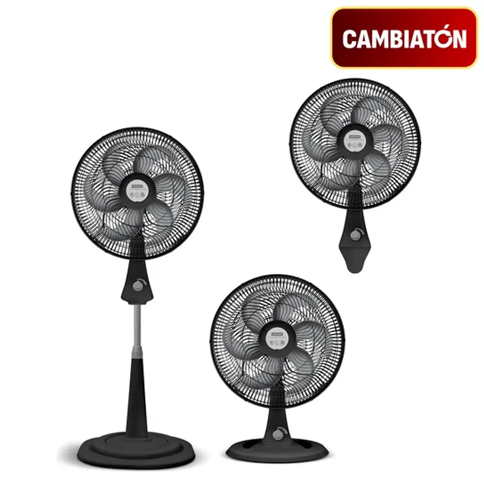 Ventilador Samurai Turbo Silence Maxx 3 en 1, 3 Velocidades, Negro 3