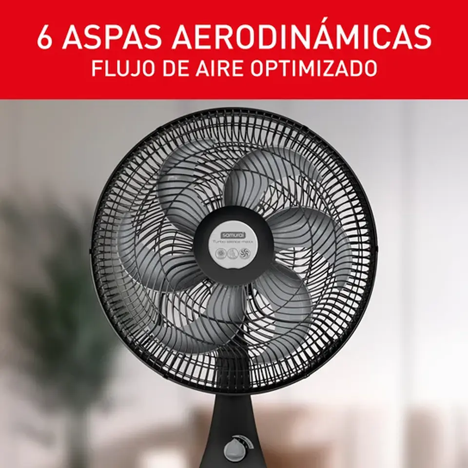 Ventilador Samurai Turbo Silence Maxx 3 en 1, 3 Velocidades, Negro 8