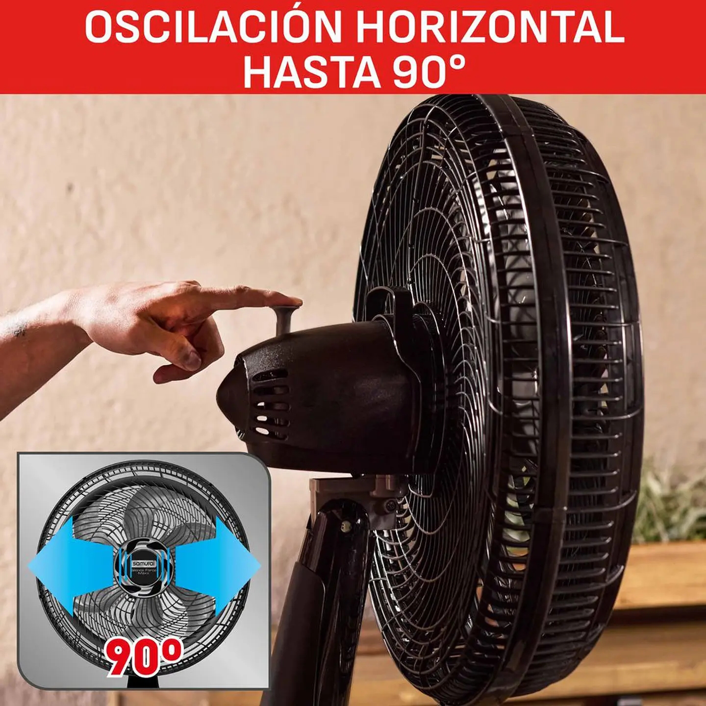 Ventilador 2 En 1 SAMURAI Silence For Maxx VE77C0I0 Negro 7