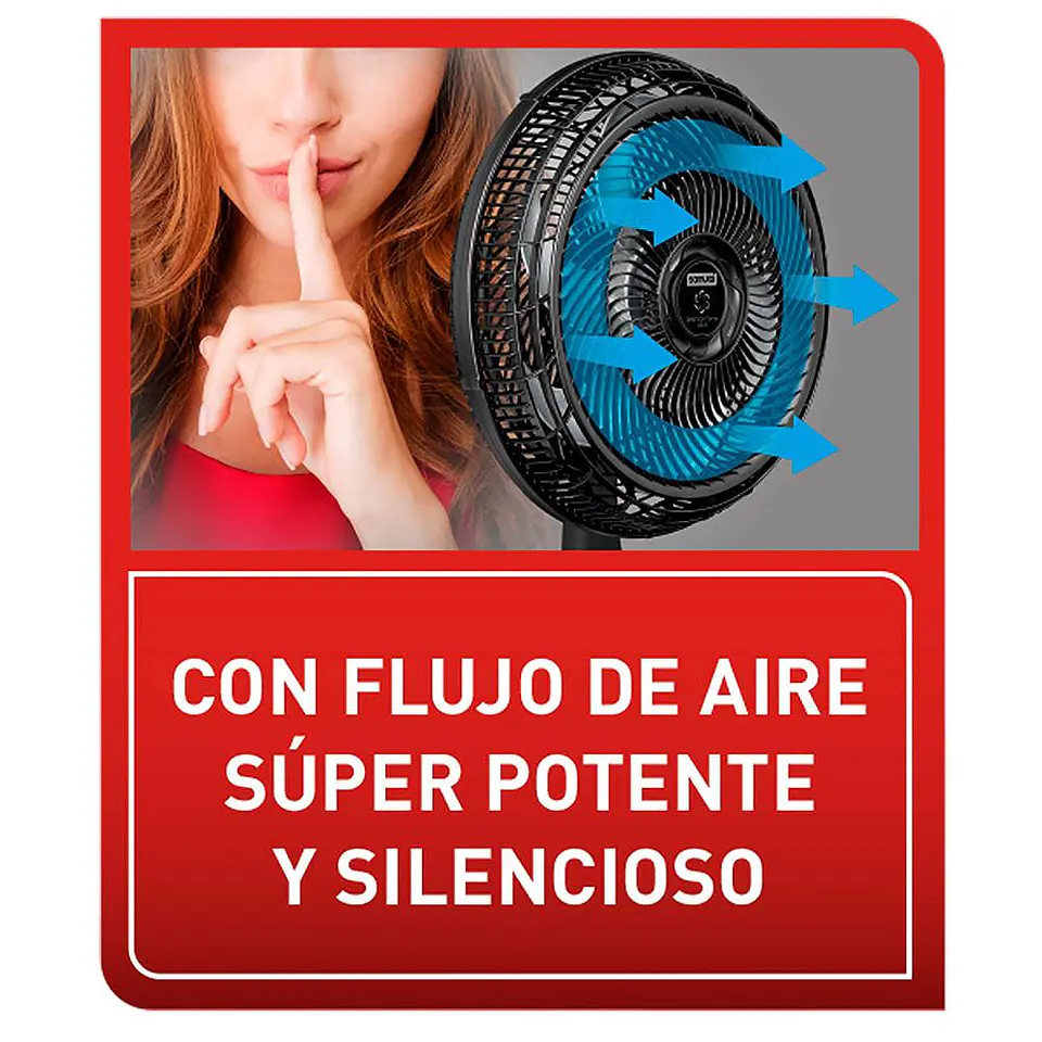 Ventilador Samurai Silence Force Plus 2 En 1 Negro 18 pulgadas 5