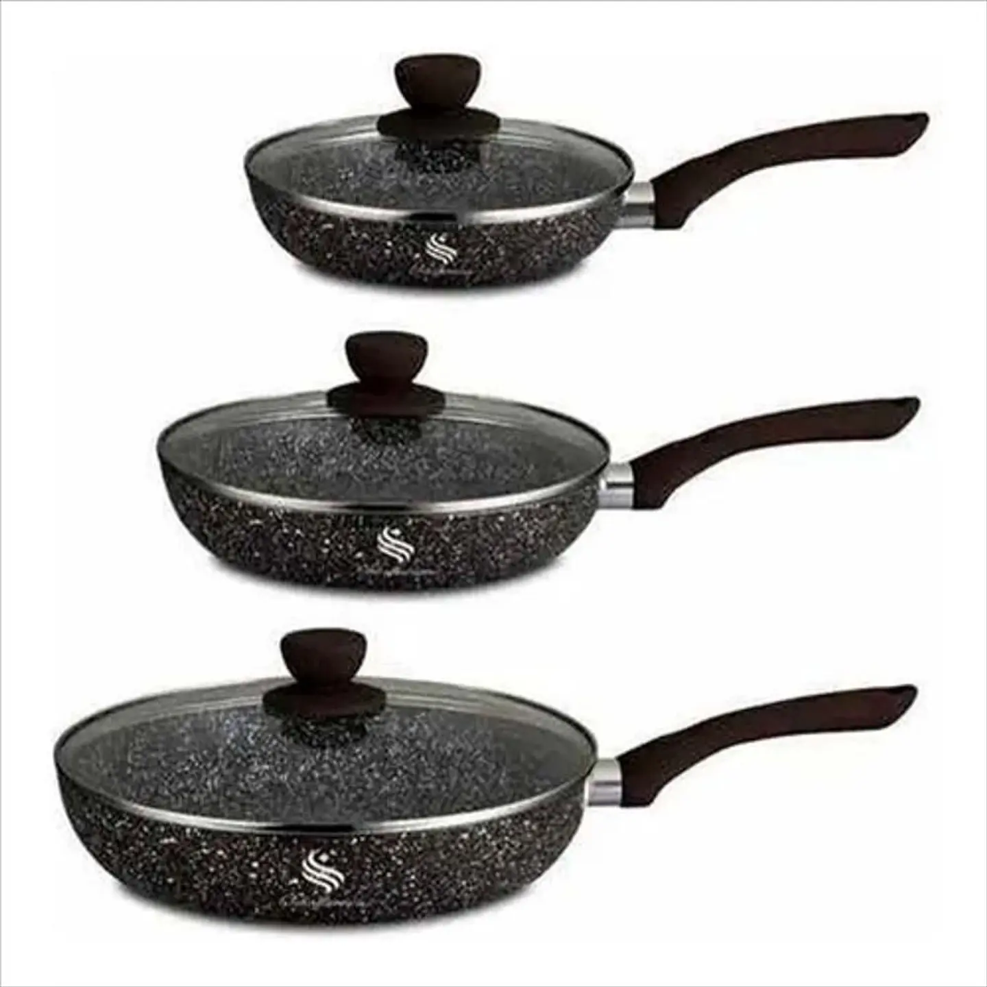 Sartenes X 6 Piezas En Mármol Schaffhausen Negro 1