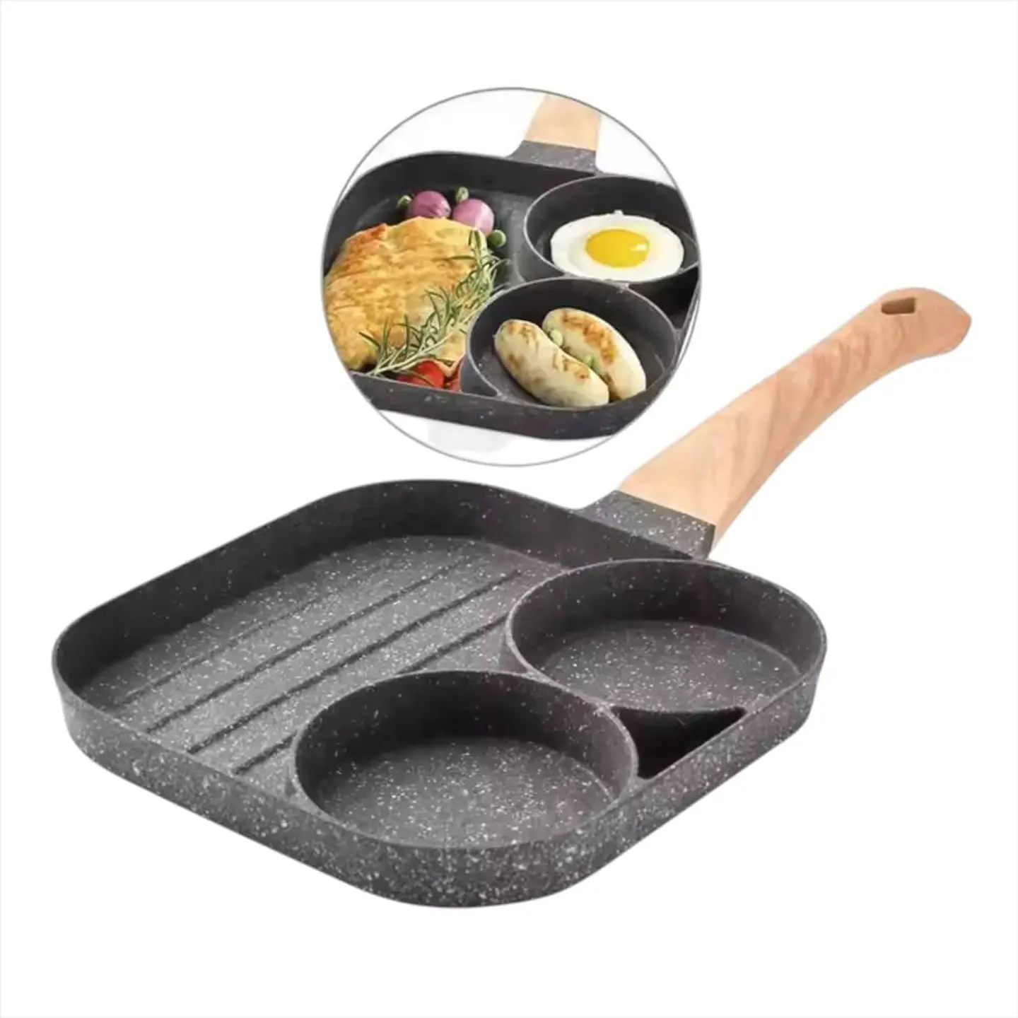 Sarten Antiadherente Dividido Para Desayunos Facil Y Rapido 2