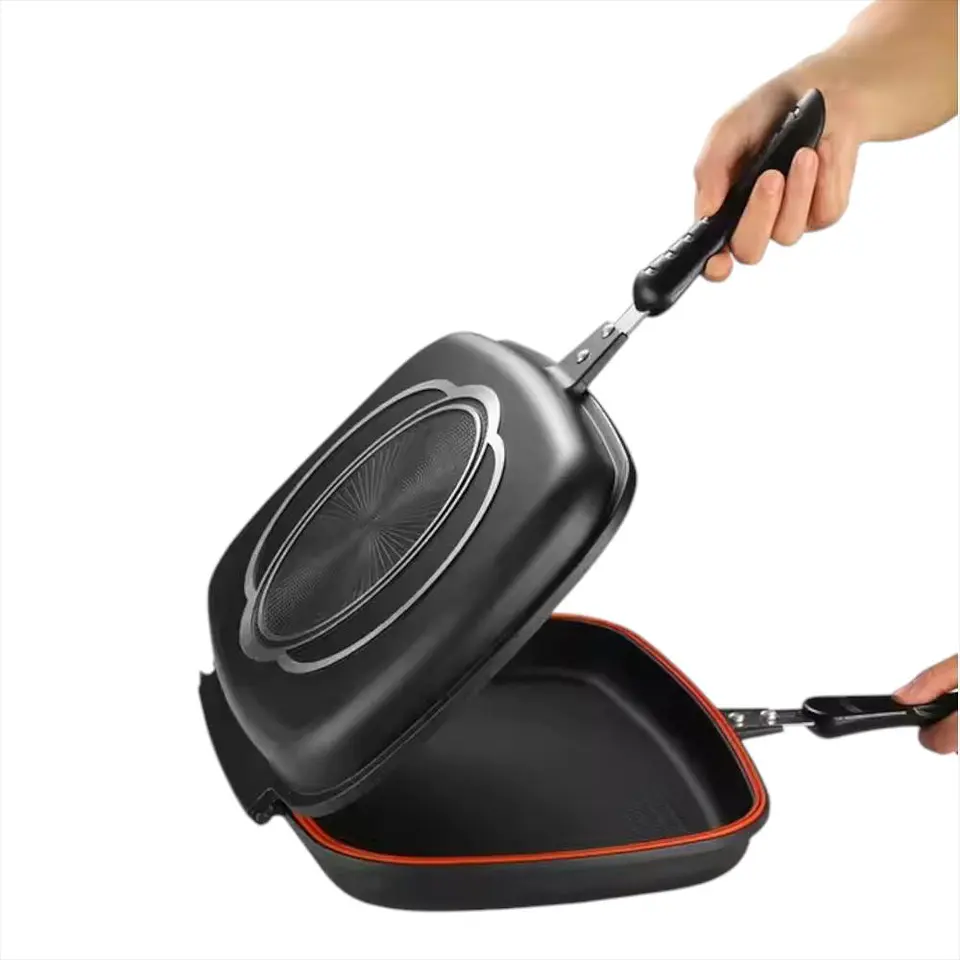 Sarten Doble Cara Con Cierre Hermetico Y Mango Seguro 3