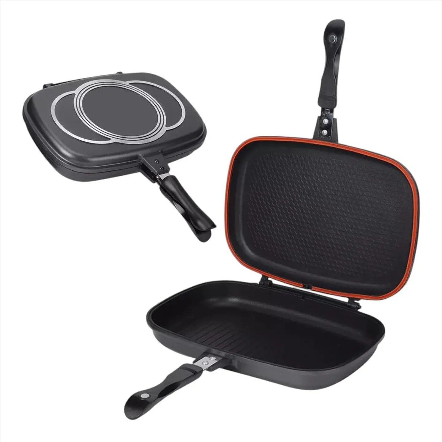 Sarten Doble Cara Con Cierre Hermetico Y Mango Seguro 4