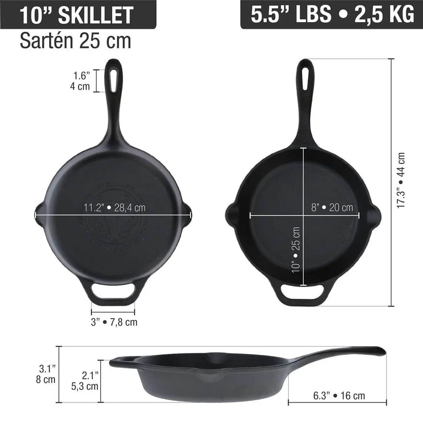 Sarten Hierro Fundido 10 In / VICTORIA 36270 6