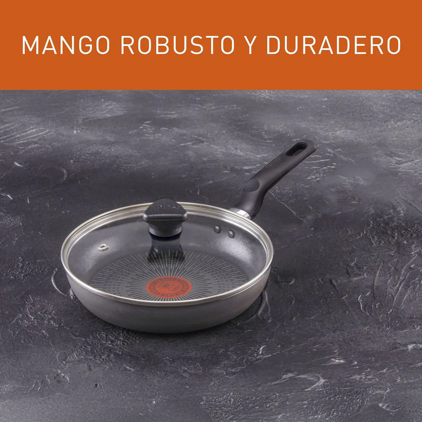 Sarten IMUSA Aluminio 20 cm Antiadherente Tapa de Vidrio 2 Piezas Gris 5