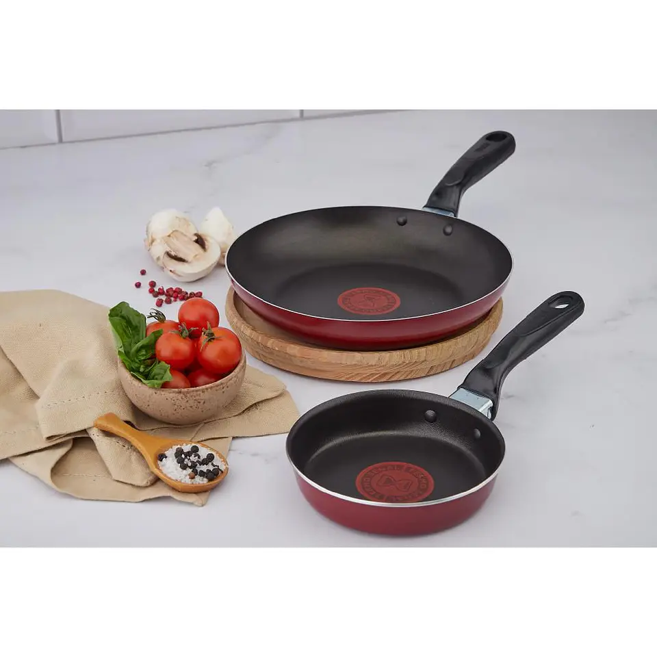 Set Cacerola 12 cm + Sartén 20 cm IMUSA Aluminio Termoseñal 2 Piezas Rojo 3