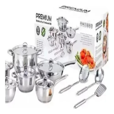 Juego Ollas Acero Inoxidable Renahouse Germany 15 Pcs Color Plateado