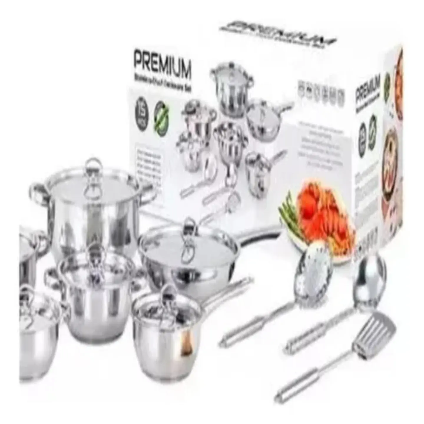 Juego Ollas Acero Inoxidable Renahouse Germany 15 Pcs Color Plateado 1