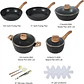 Juego De Utensilios De Cocina De Cerámica 15Pcs Ollas Y Sartenes Antiadherentes (Negro15) - Miniatura 3