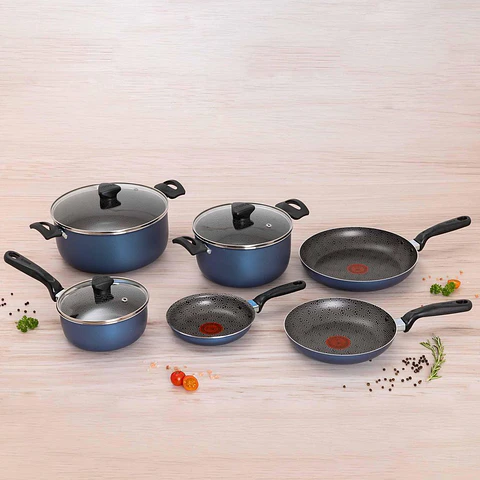 Juego de ollas / Batería de cocina IMUSA Aluminio Antiadherente 9 Piezas Blue 9 Blue