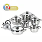 Juego De Ollas Bateria De Cocina En Acero Quirúrgico Inoxidable 13 Piezas Con Termostato - Miniatura 1