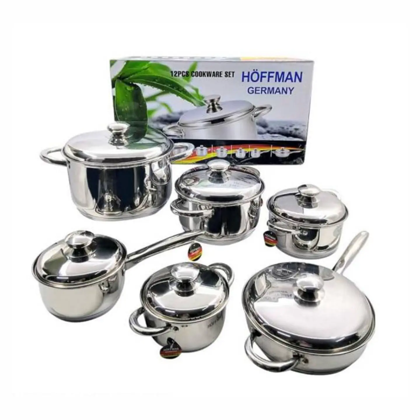 Juego De Ollas Acero Quirúrgico Inoxidable Hoffman 12Pcs 2