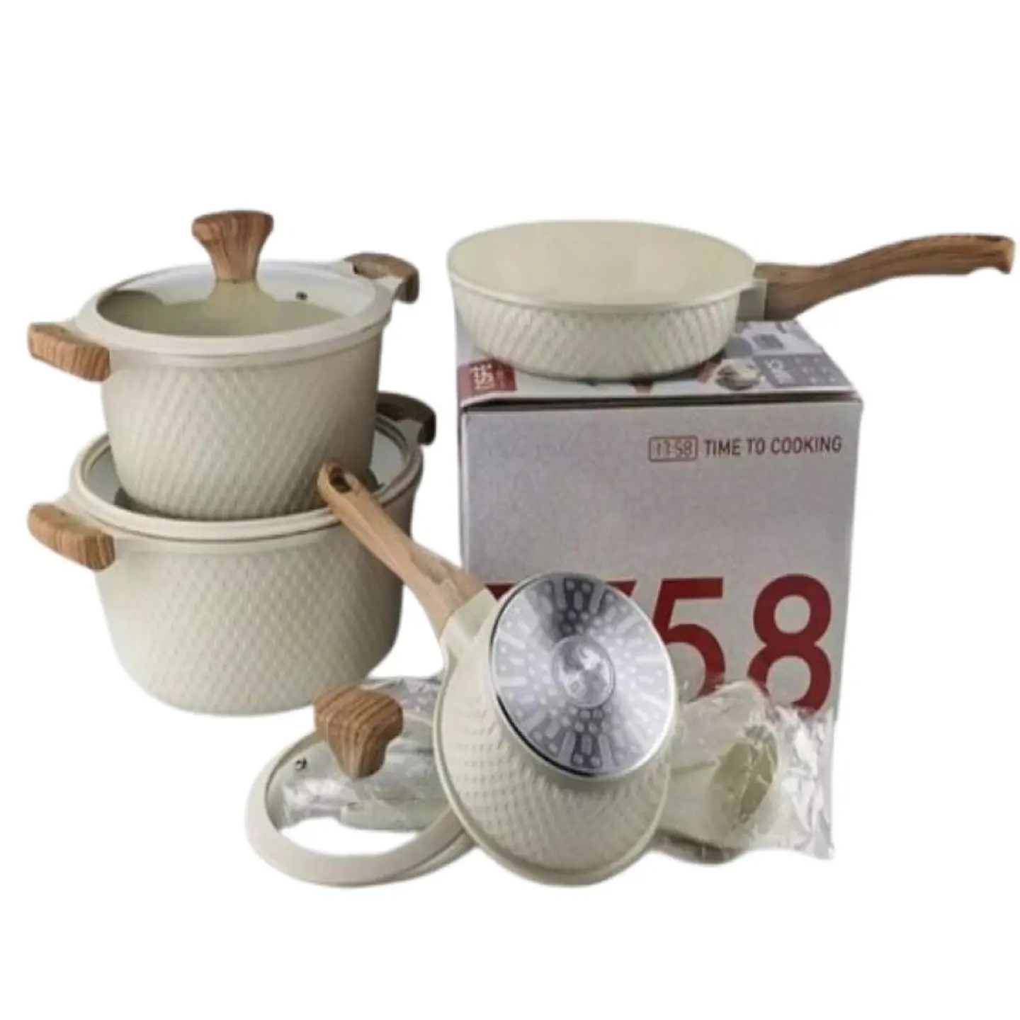 Juego De Ollas En Granito Ceramica X 10 Piezas Antiadherente Verde 3