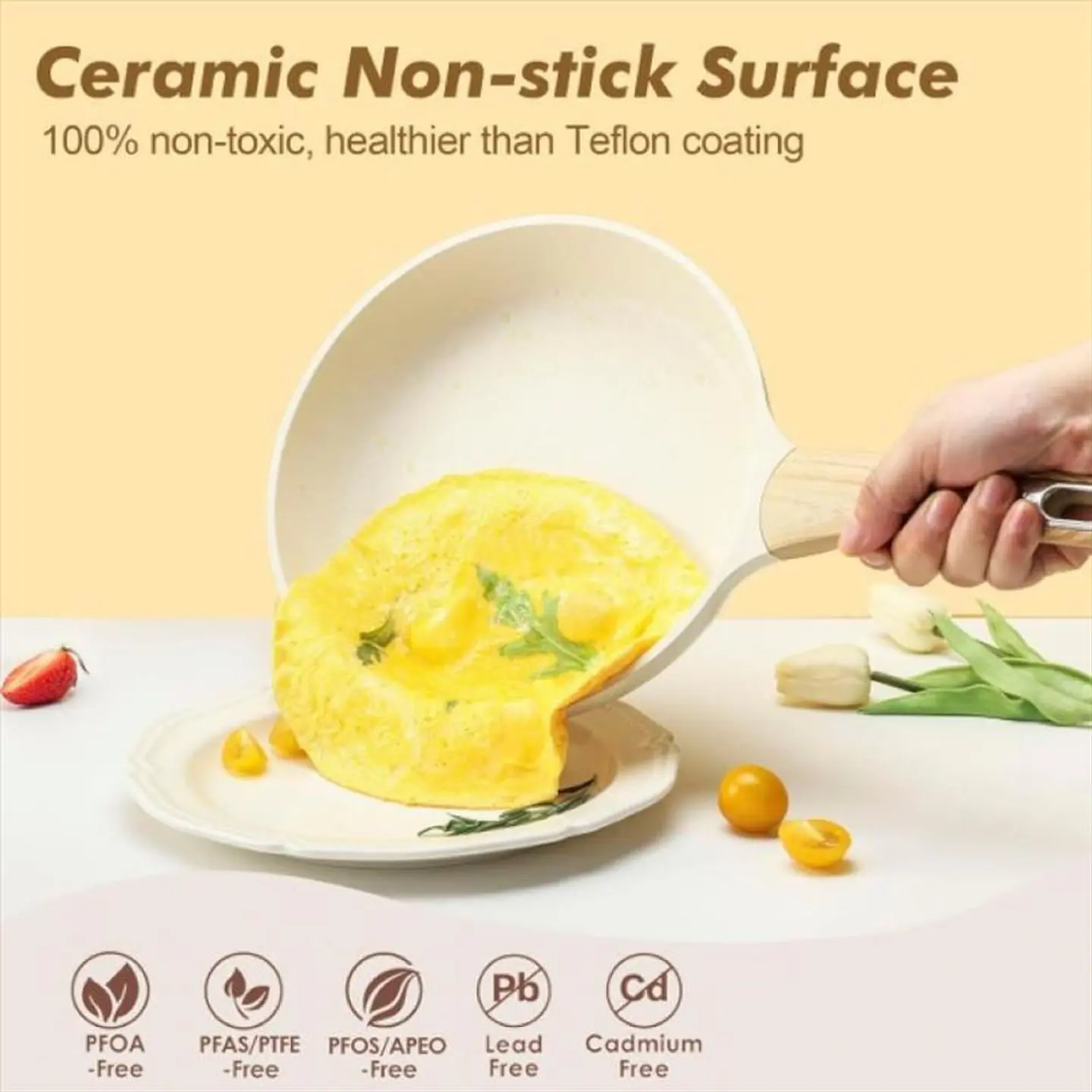 Juego De Ollas En Granito Ceramica X 10 Piezas Antiadherente Verde 5