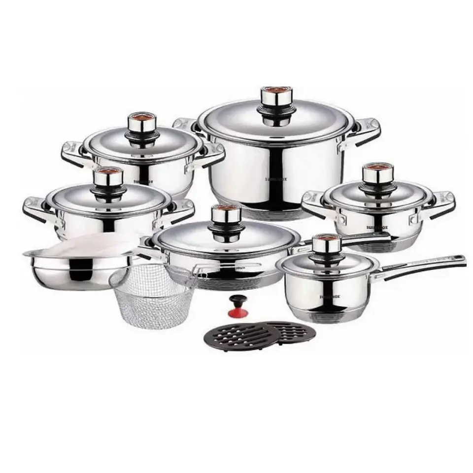Juego Ollas Acero Quirurgico Hofman/ Swisshome 21 Piezas 1