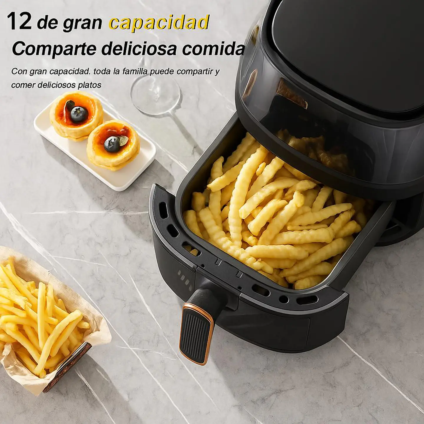 Freidora De Aire 12 Litros Xhome 2400W Pantalla Táctil Digital 3