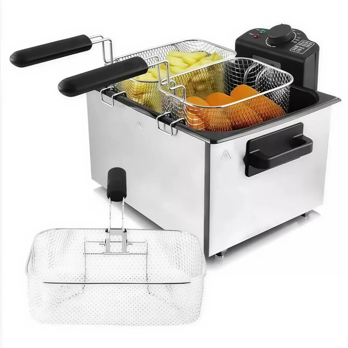 Freidora Electrica Aceite 1200W Domestica 5Litros Acero Inoxidable 1