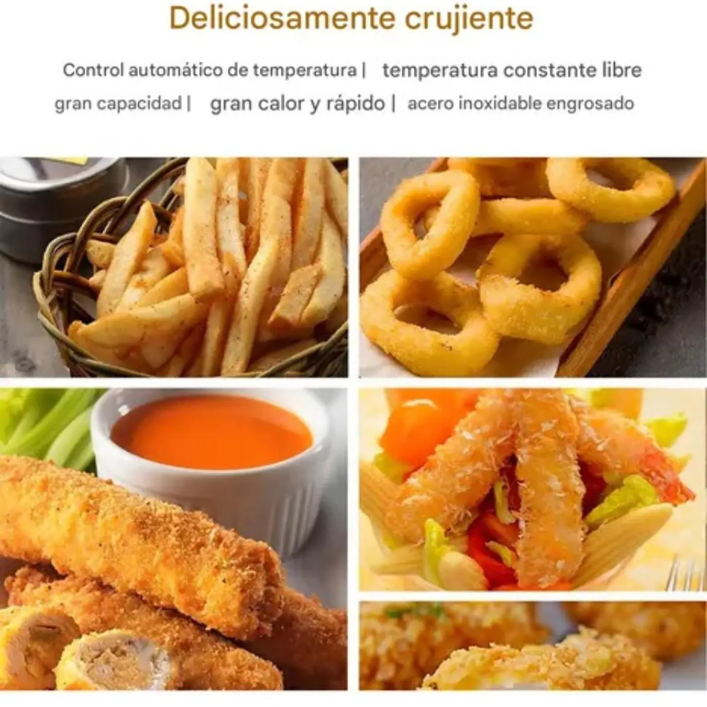 Freidora Electrica Aceite 1200W Domestica 5Litros Acero Inoxidable 4