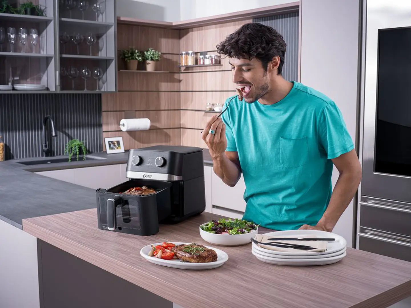 Freidora 6L Digital OSTER 6litros Digital Negro con plateado 2204924 3