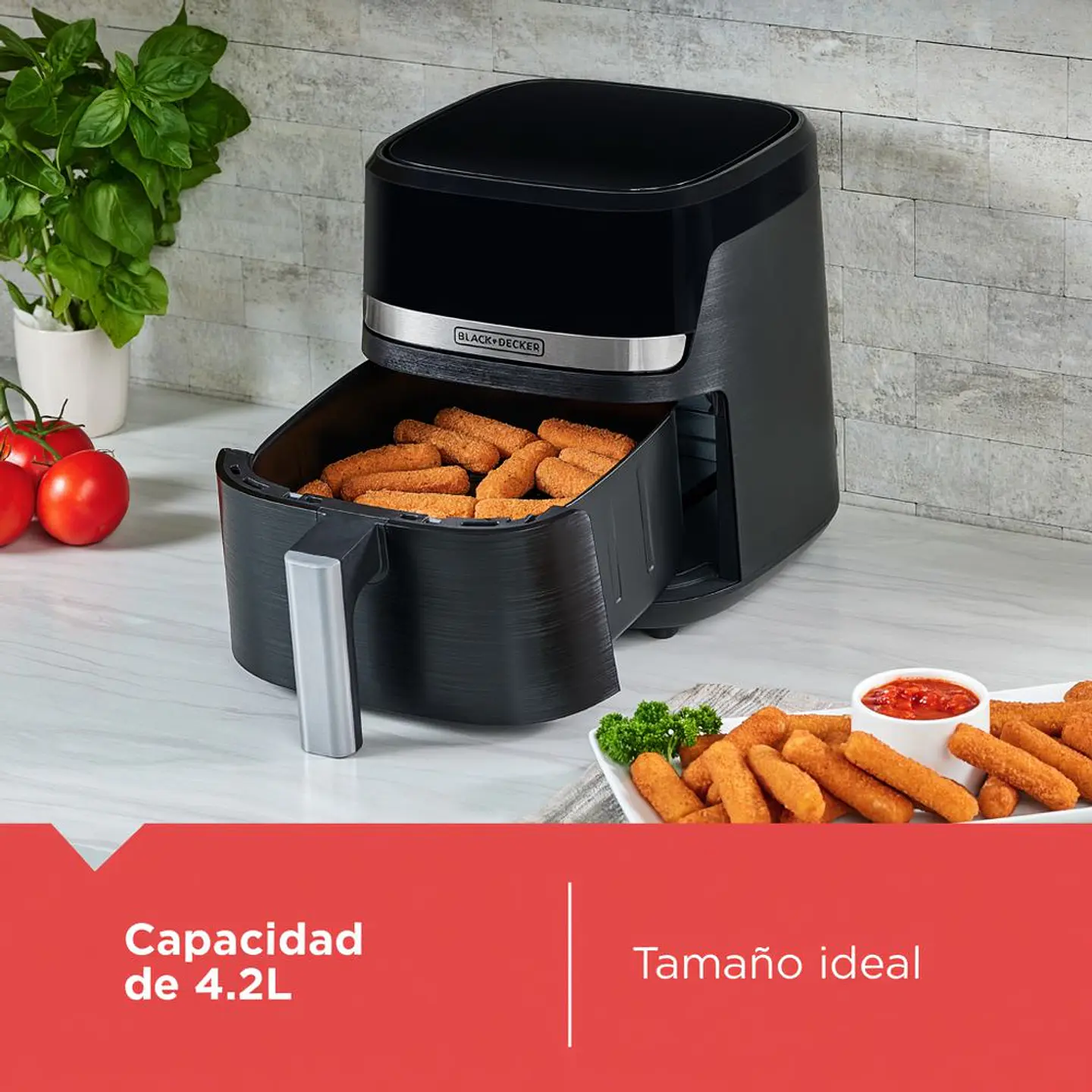 Freidora De Aire Purifry BLACK & DECKER 4.2 lts Digital NEGRO AFBD421BDLA 4