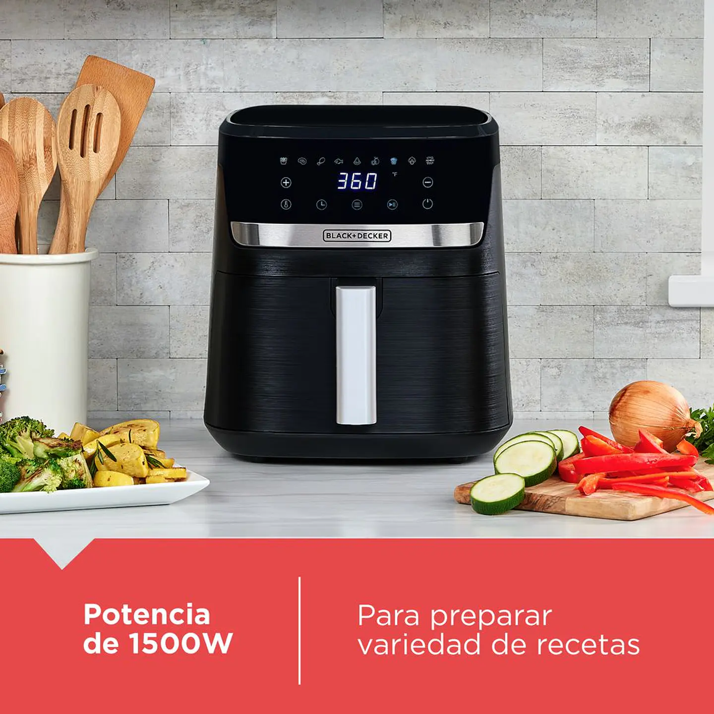 Freidora De Aire Purifry BLACK & DECKER 4.2 lts Digital NEGRO AFBD421BDLA 7