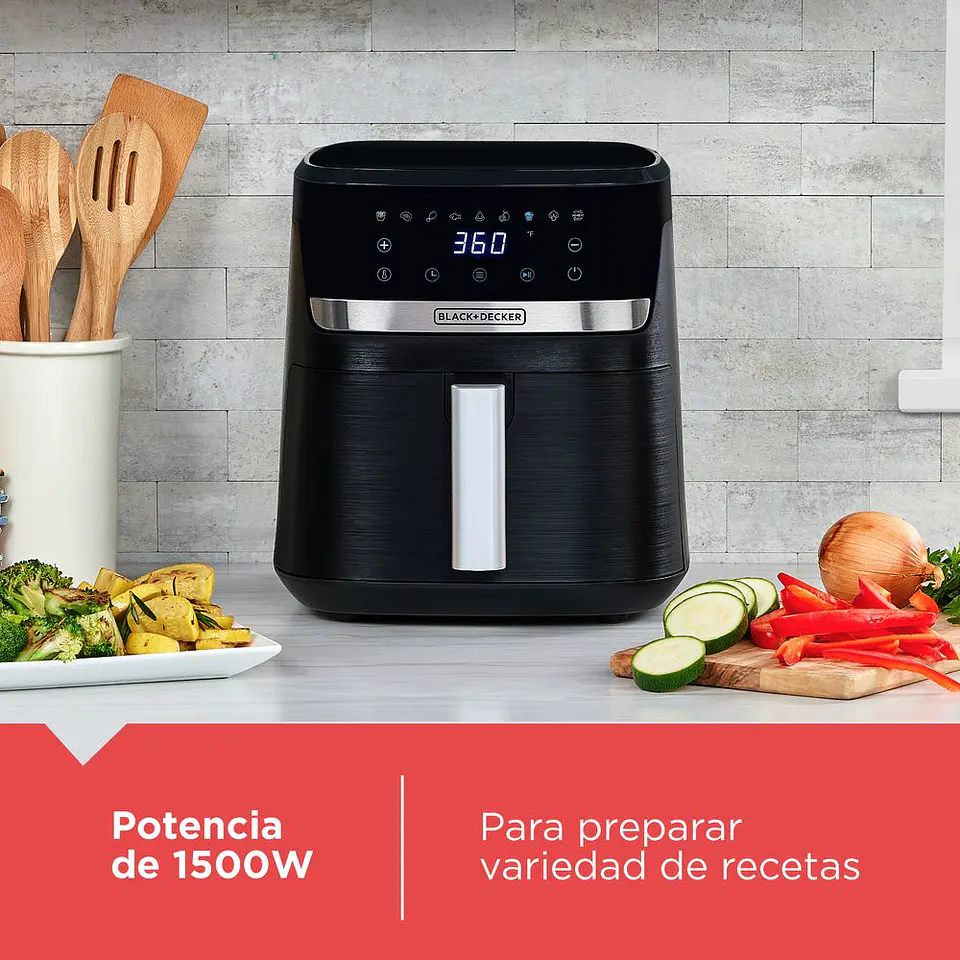 Freidora De Aire Purifry BLACK & DECKER 4.2 lts Digital NEGRO AFBD421BDLA 7