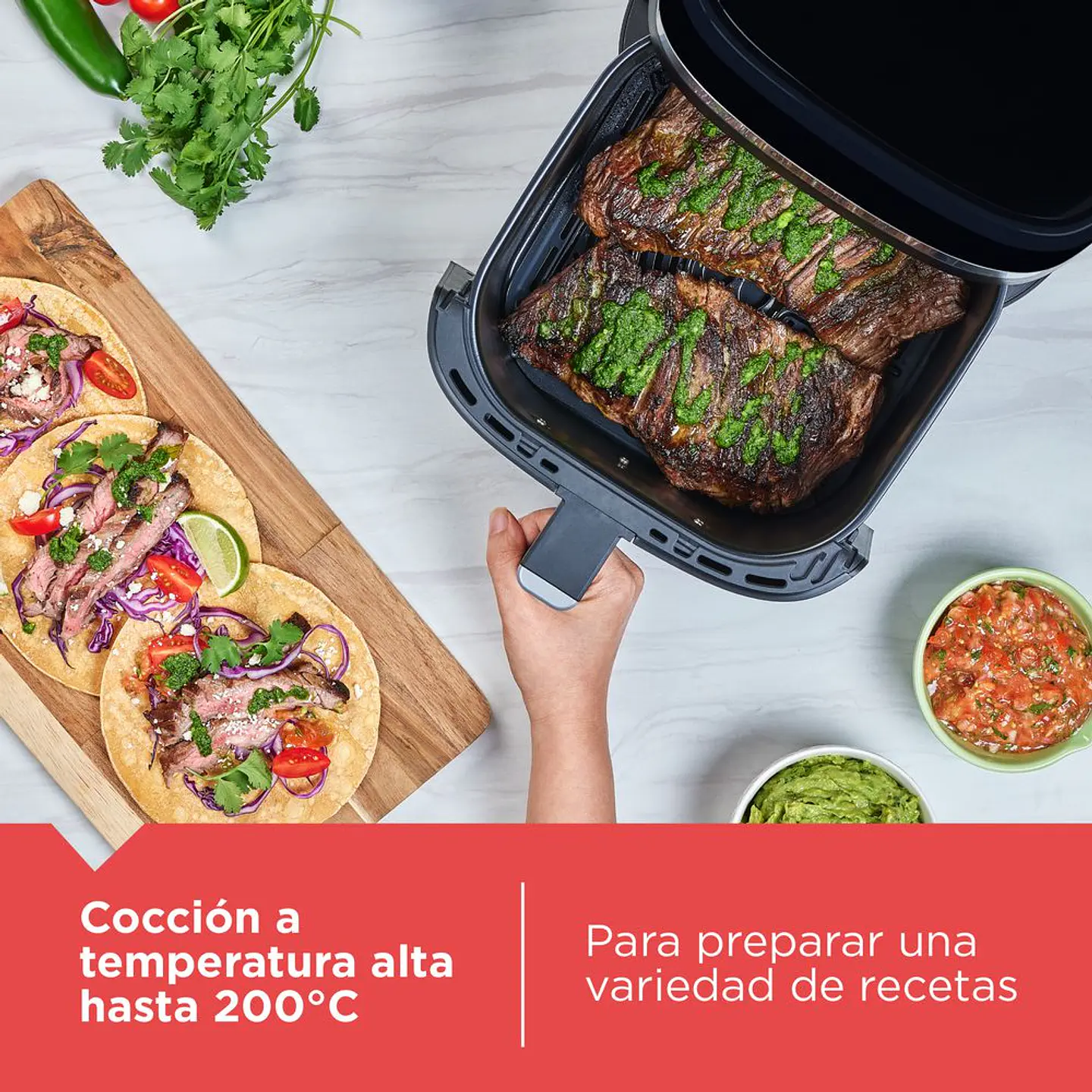 Freidora De Aire Purifry BLACK & DECKER 4.2 lts Digital NEGRO AFBD421BDLA 8