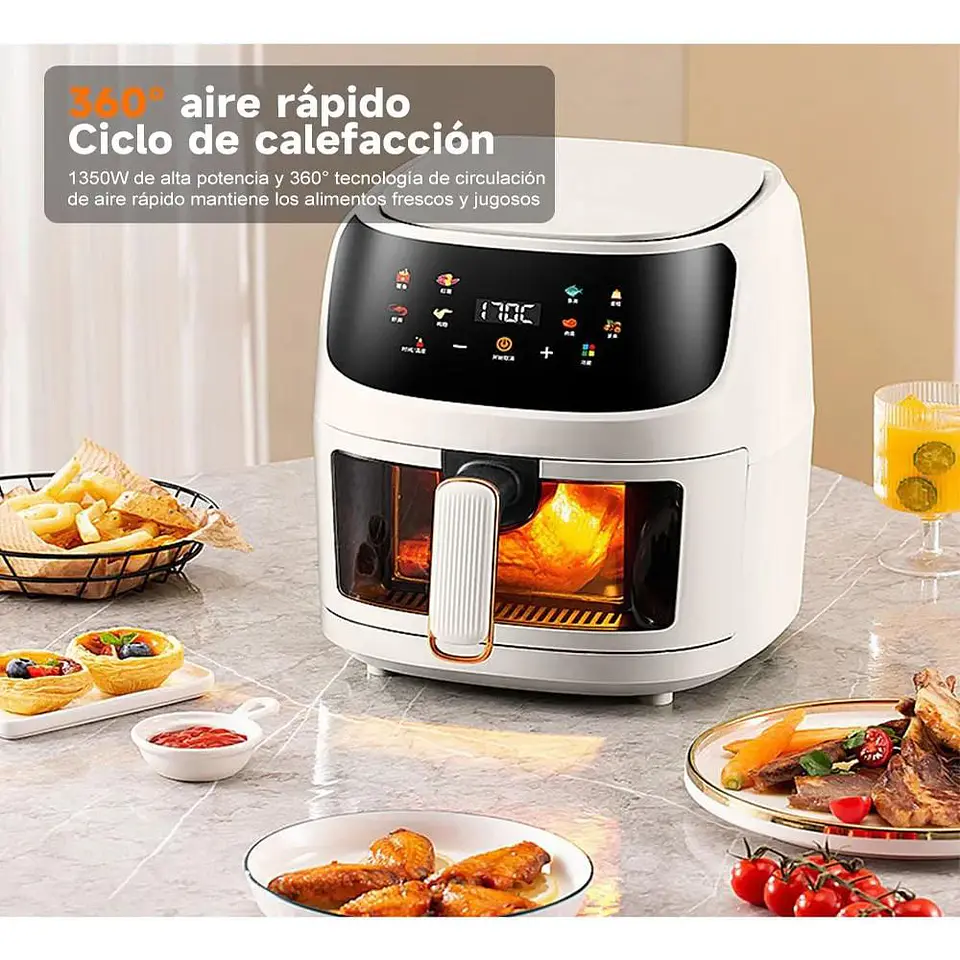 Freidora De Aire Multifuncion 10 L 1600W Visualización 8 En 1 3