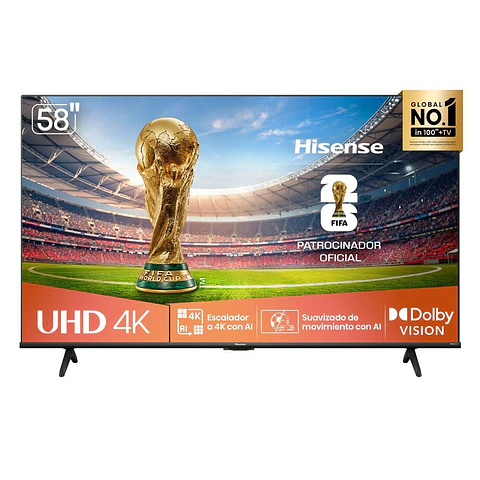 Televisor HISENSE 58 pulgadas LED Uhd4K Smart TV 58A6NV