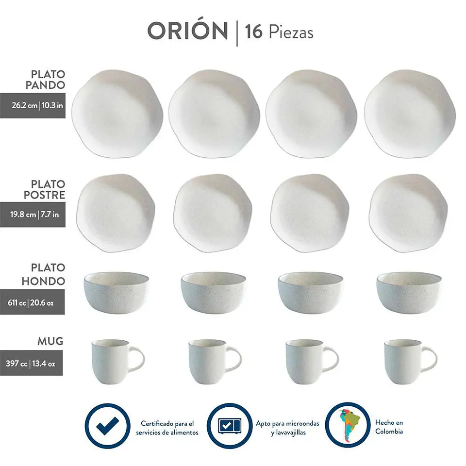 Vajilla 416 Orion Reactivo CORONA VL1940040116 2