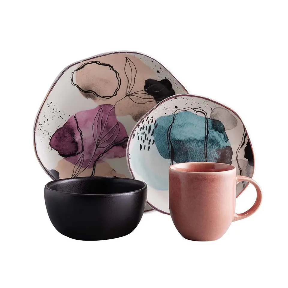 Vajilla Euritmia 4 puestos 16 piezas CORONA VL198G040116 1