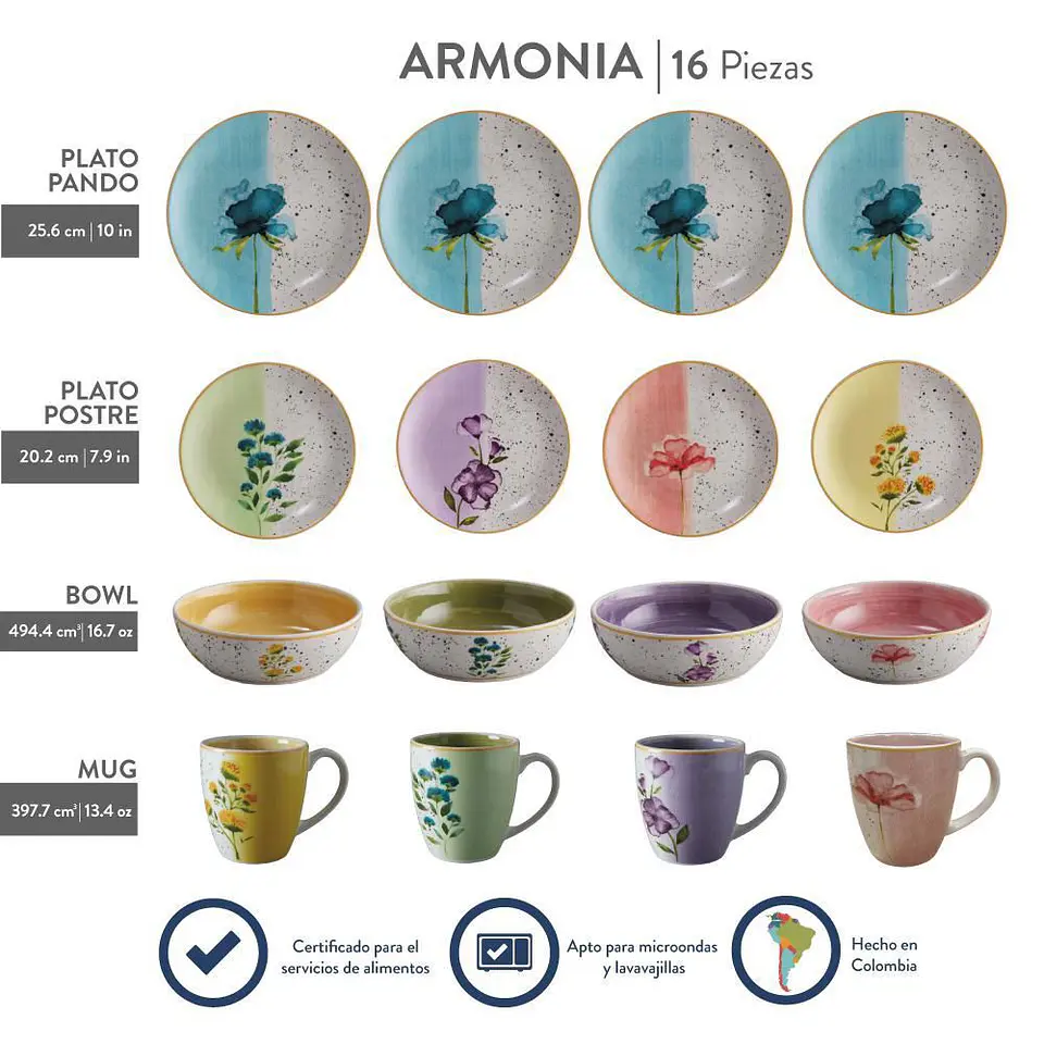 Vajilla 4/16 Armonia CORONA VL190G040116 3