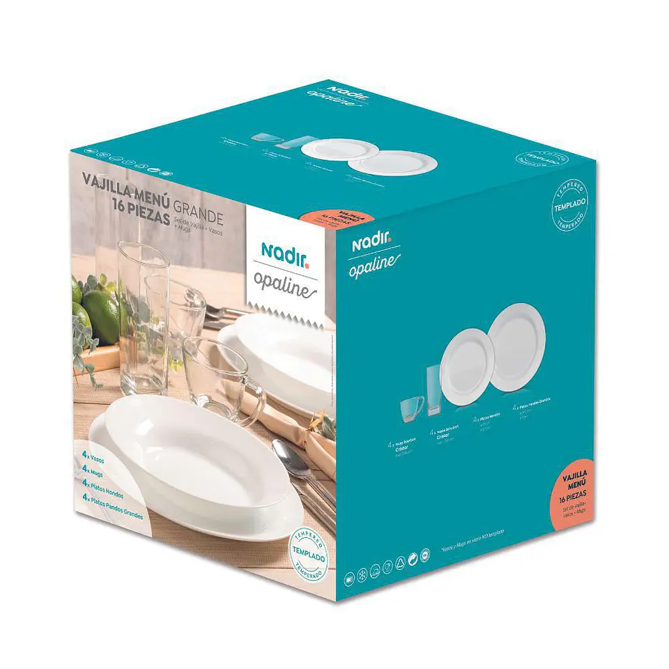 Vajilla Menu 4 puestos/ 16 Pzs BLANCO 1
