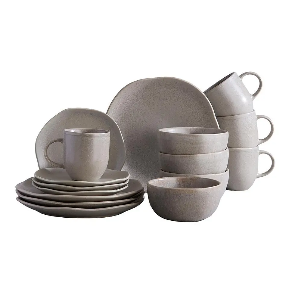 Vajilla Concreto 4 puestos 16 piezas CORONA VL1810040116 1