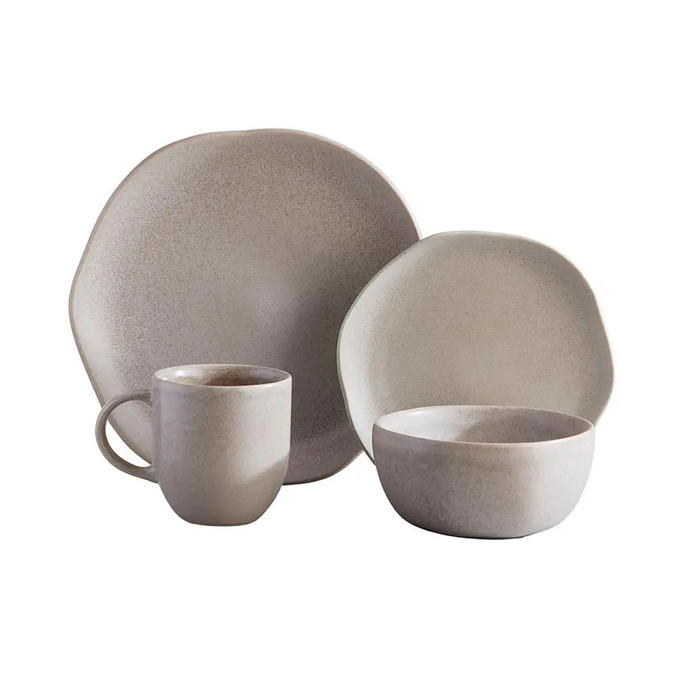 Vajilla Concreto 4 puestos 16 piezas CORONA VL1810040116 2