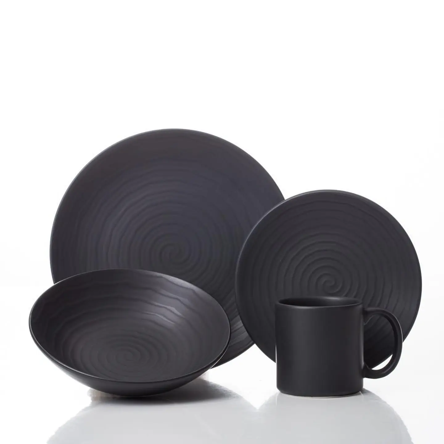 Set X 16 Vajilla Espiral Blac FINLANDEK 113087 2