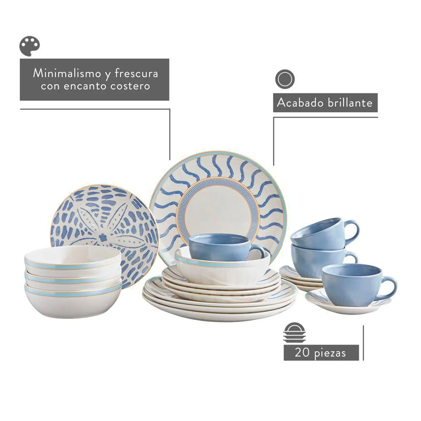 Vajilla Lisboa 4/ 20 Piezas CORONA VL106K040120 2