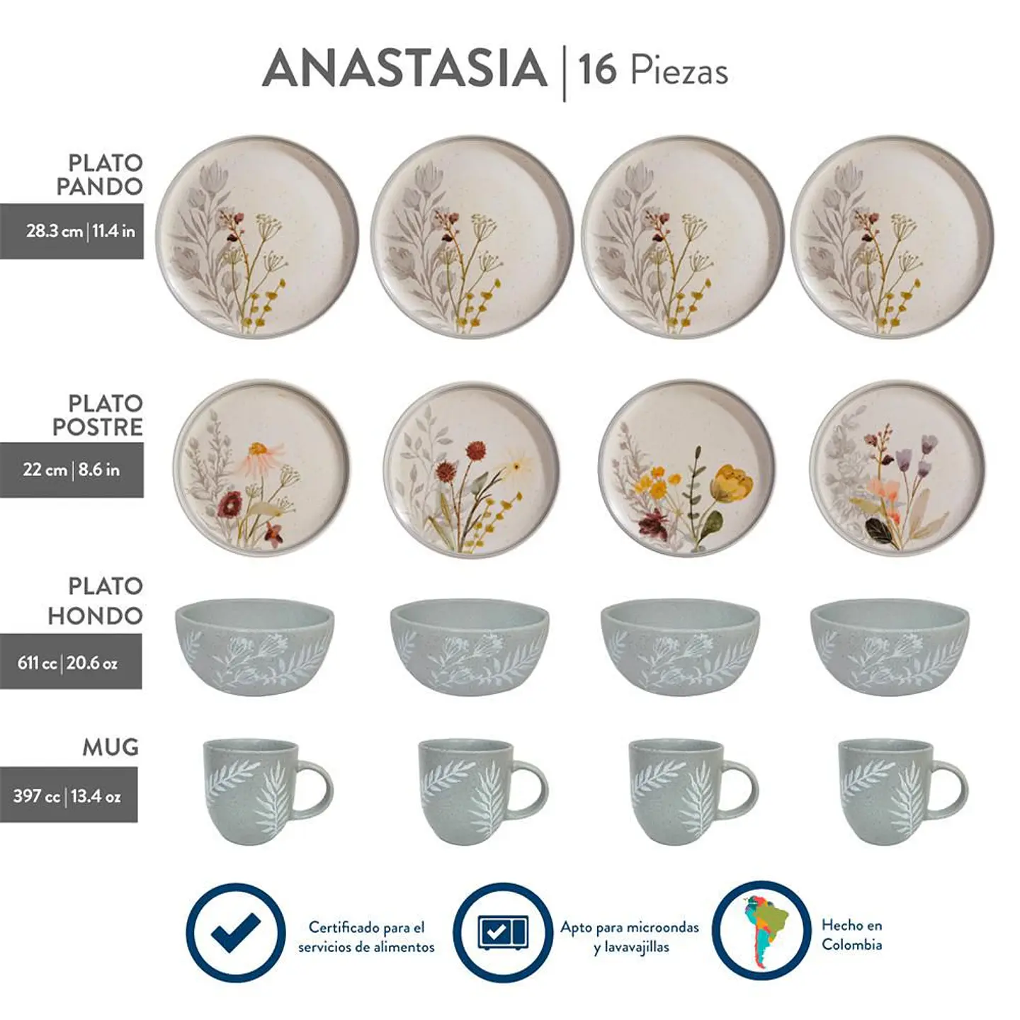 Vajilla 416pzs Anastasia CORONA VL175H040116 2