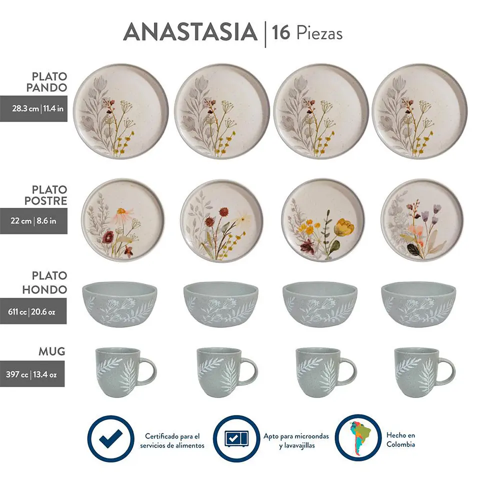 Vajilla 416pzs Anastasia CORONA VL175H040116 2