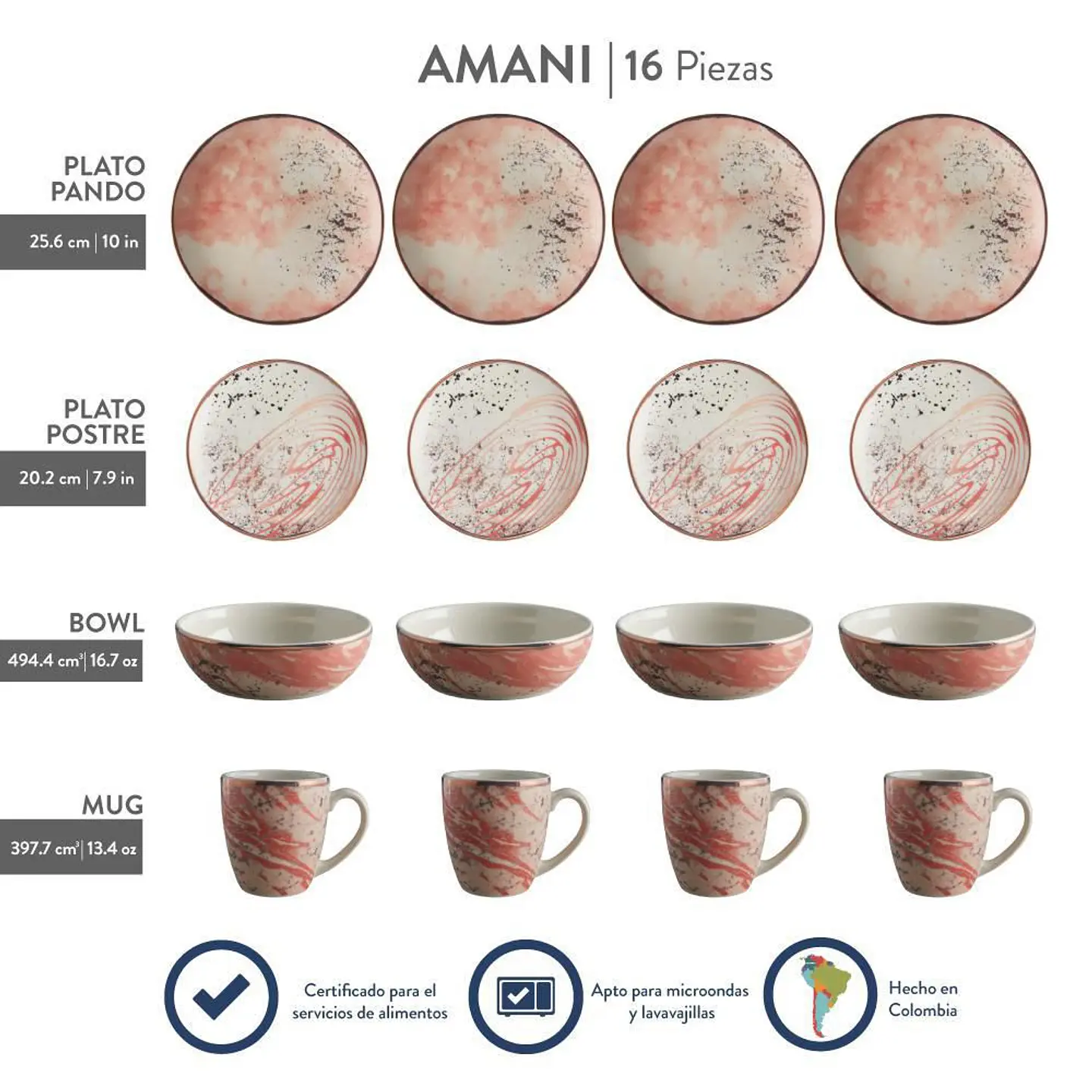 Vajilla 4/16 Amani CORONA VL179G040116 4