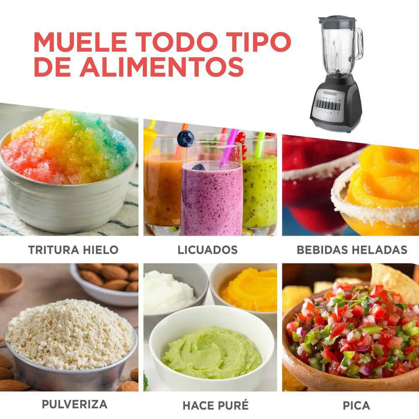 Licuadora. BLACK & DECKER 10 550 W Negro BLBD210GB 8