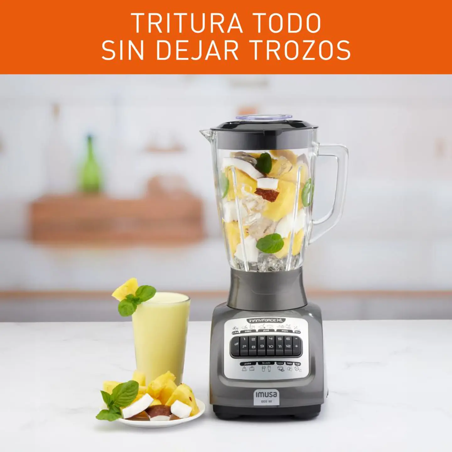 Licuadora IMUSA Infiny Force XL 12 Velocidades 600 W Gris LM822B56 4